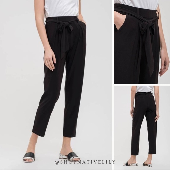 NWT Lydelle High Rise Front Tie Tapered Pants, Black - Picture 1 of 6